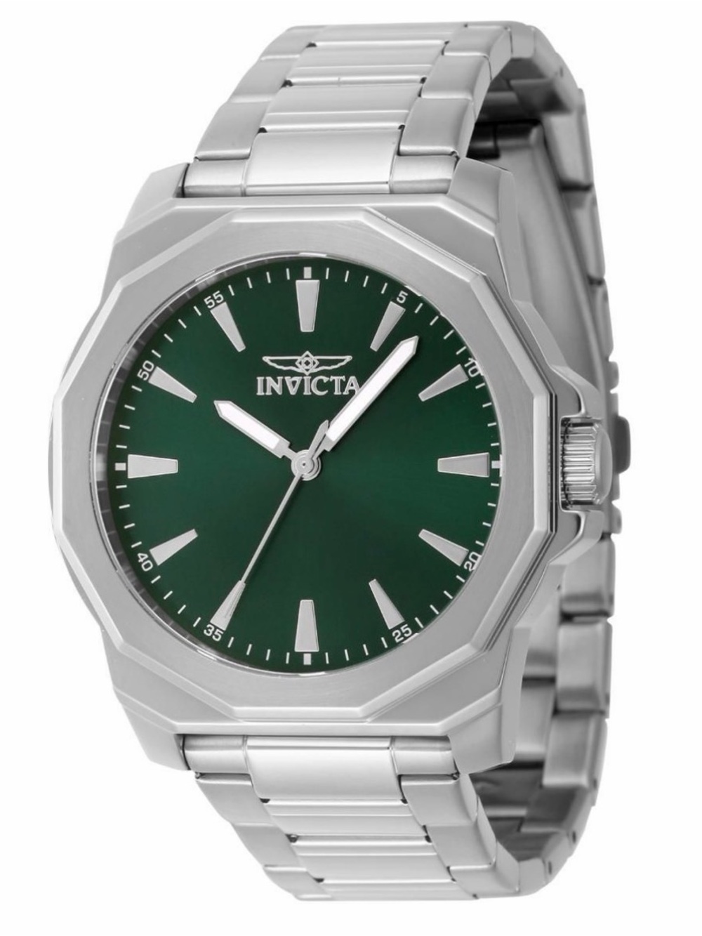 Invicta “SPEEDWAY DOMINUS 42mm” Silver Watch with Green Dial